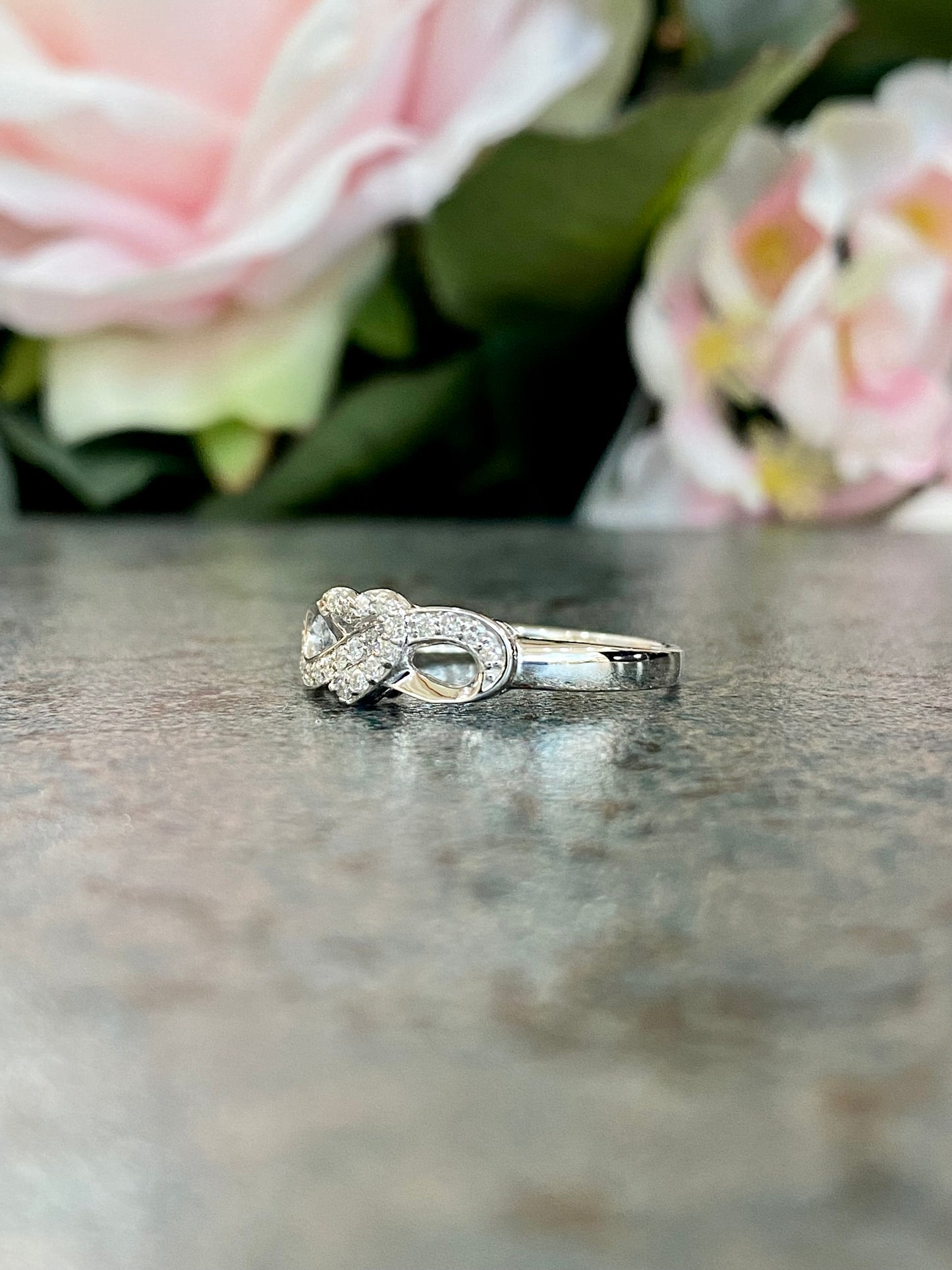 10KT .15ct Hear & Infinity Diamond Ring