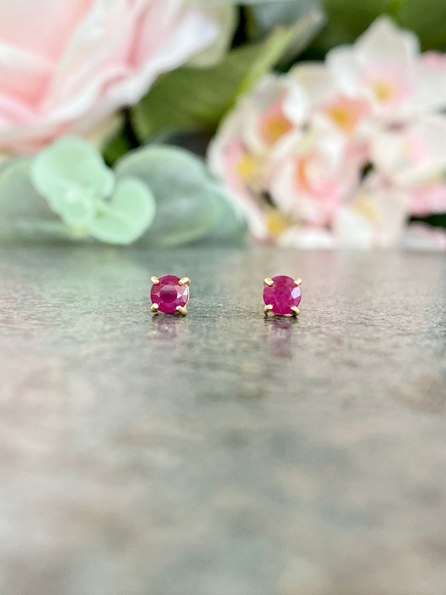 14KT Ruby Gemstone Earrings