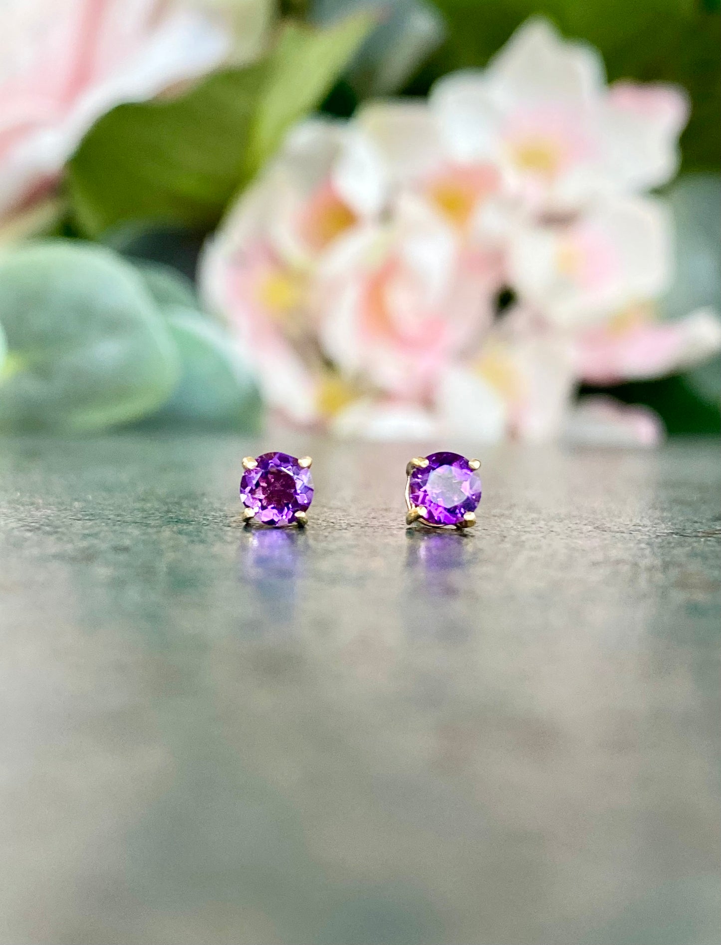 14KT Amethyst Gemstone Earrings