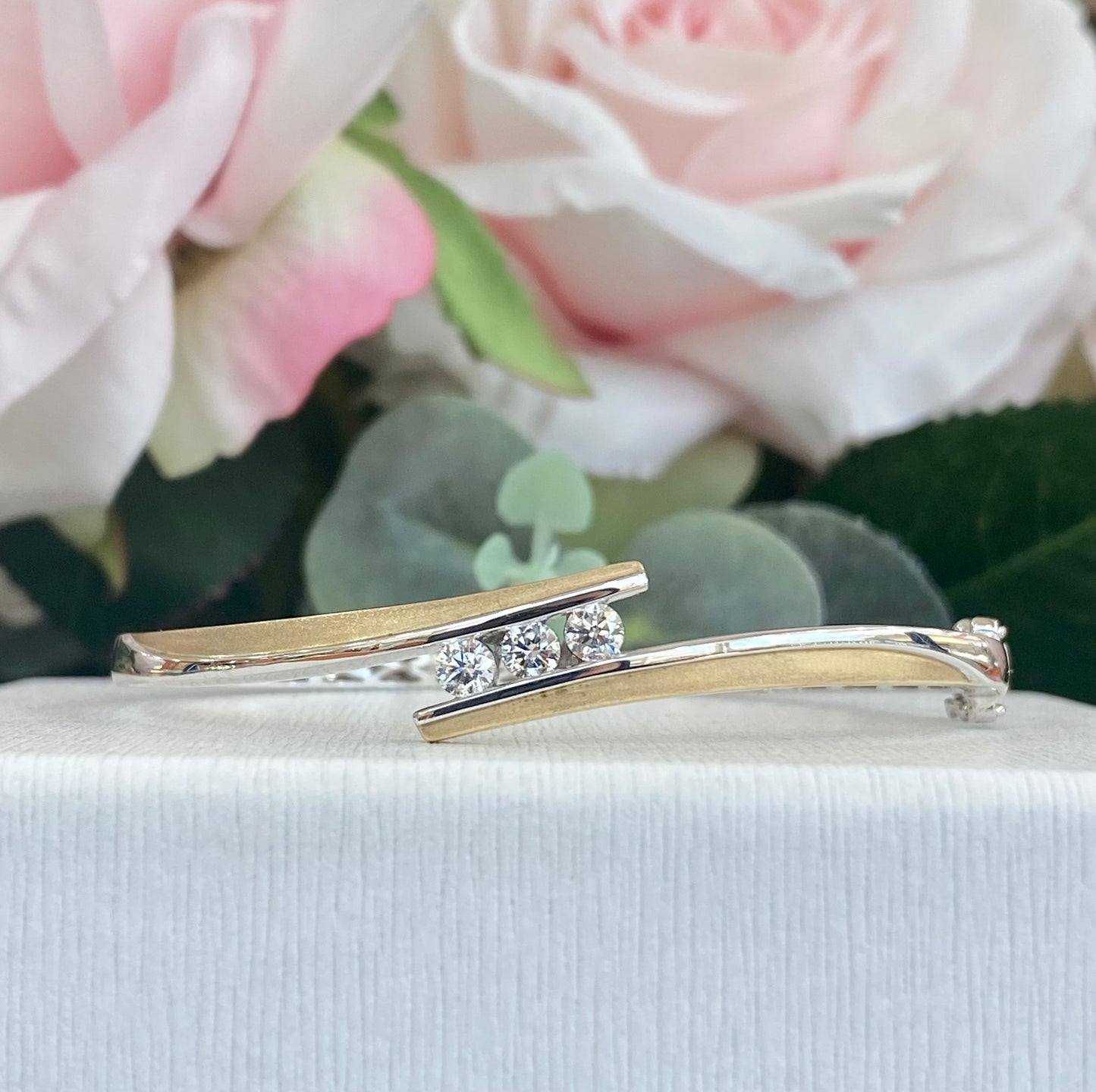 10KT Two-Tone .50ct Diamond Bangle