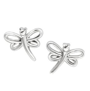 Silver Dragonfly Stud Earrings