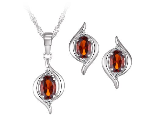 Silver Garnet Gift Set - January