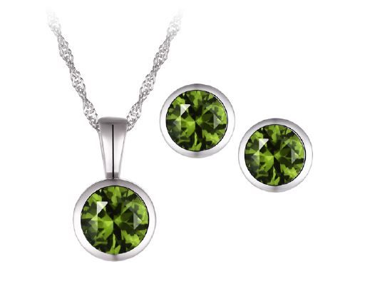 Silver Peridot Gift Set - August