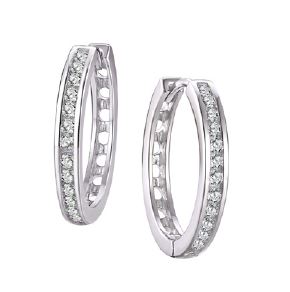 Silver CZ Hoop Earrings