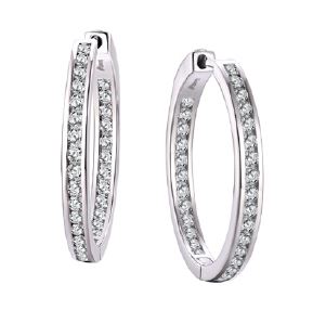 Silver CZ Hoop Earrings