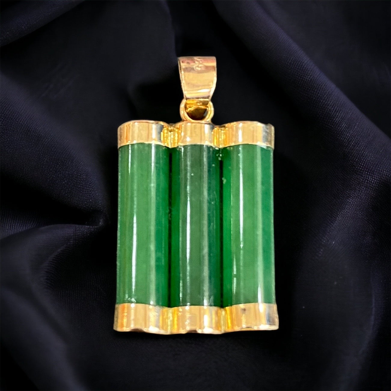 14KT Jade Trio Pendant