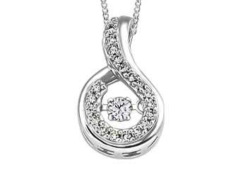 Love in Motion .06ct Dancing Canadian Diamond Necklace