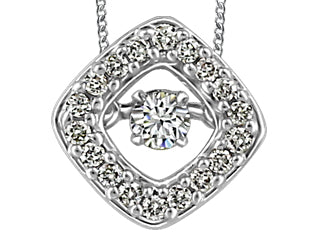 Love in Motion .06ct Dancing Canadian Diamond Necklace
