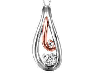 10KT Two Tone .06ct Canadian Diamond Necklace
