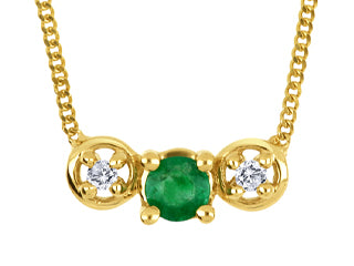 10KT Emerald and Diamond Necklace