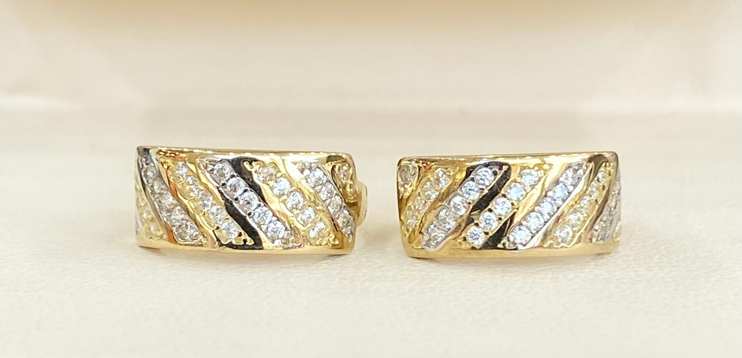 10KT CZ Hoop Earrings