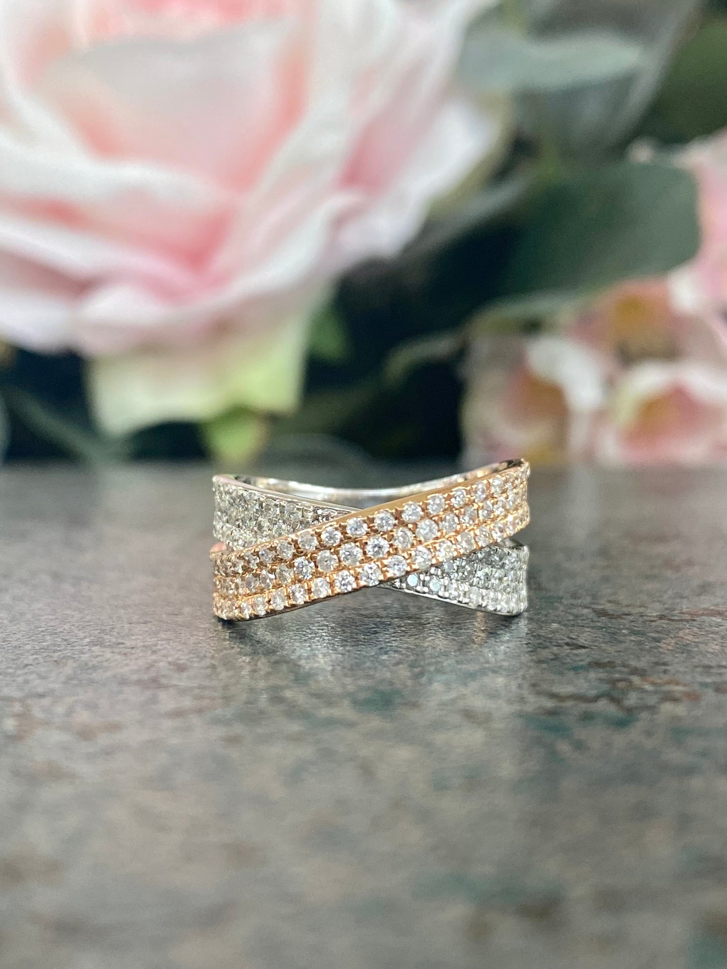 14KT 1.01ct Ladies Two-Tone Diamond Ring