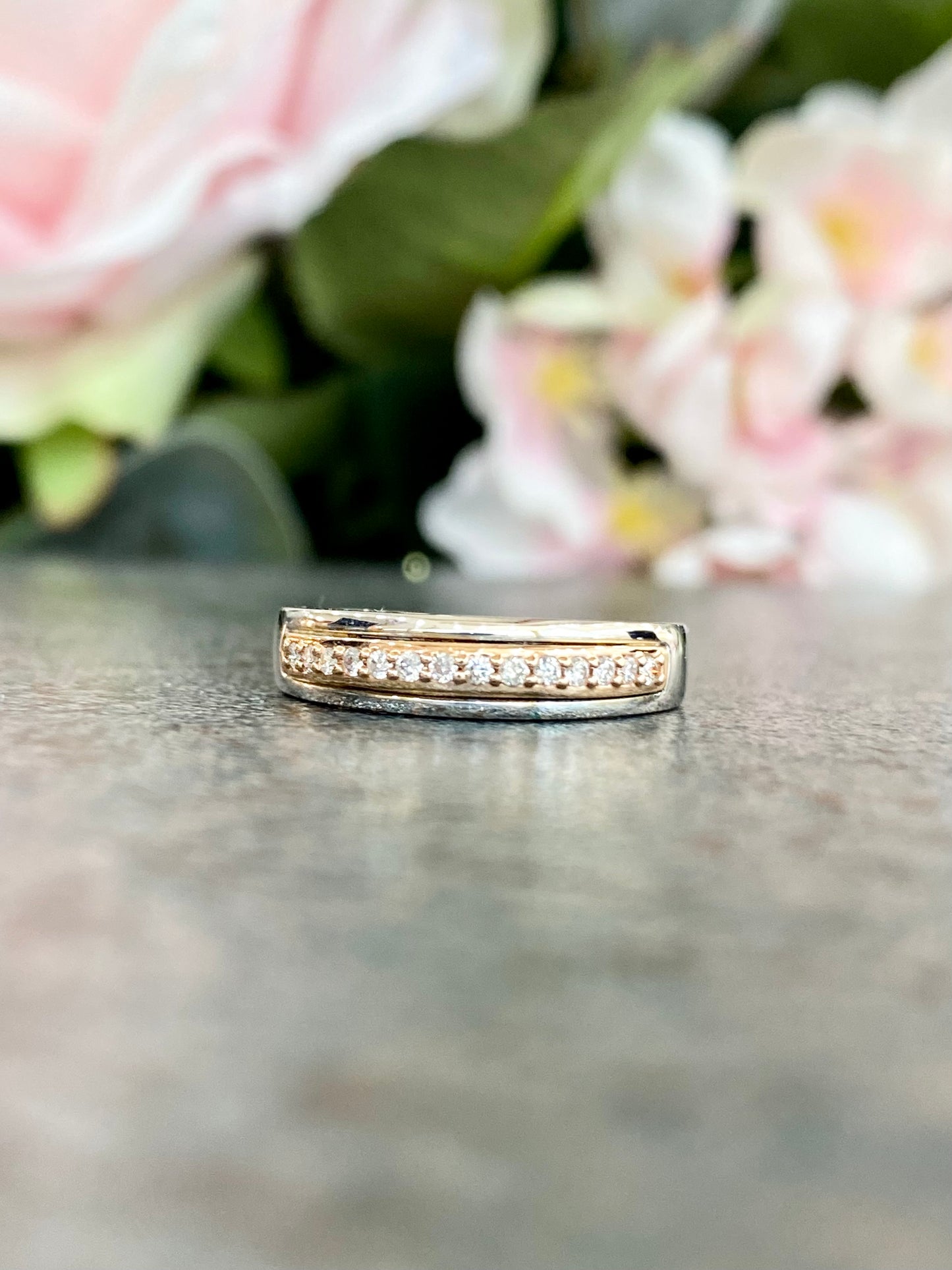 10KT Two-Tone .14ct Canadian Diamond Band