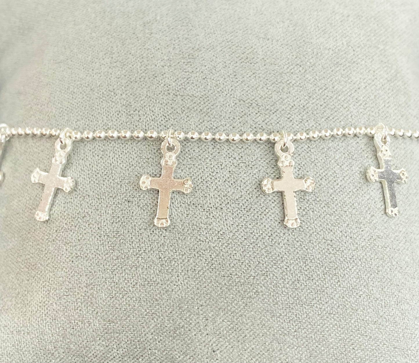 Silver Cross Station Bracelet
