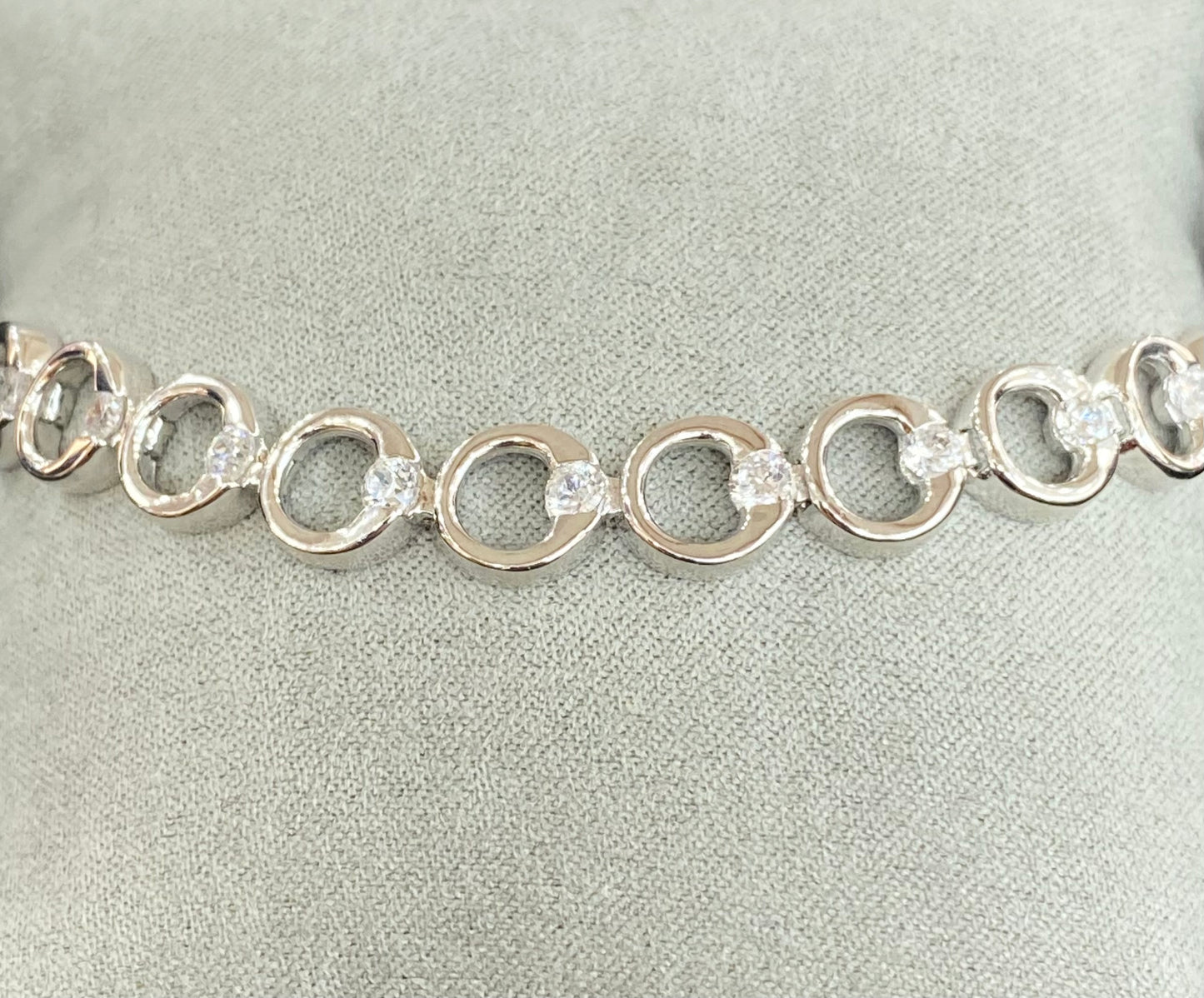 Silver Ladies CZ Bracelet