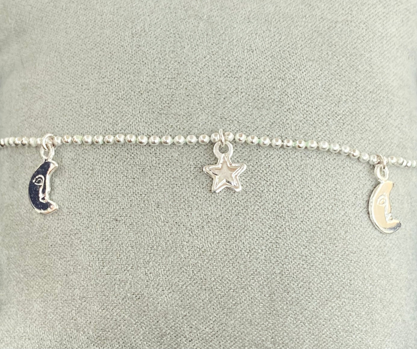 Silver Stars & Moon Bracelet