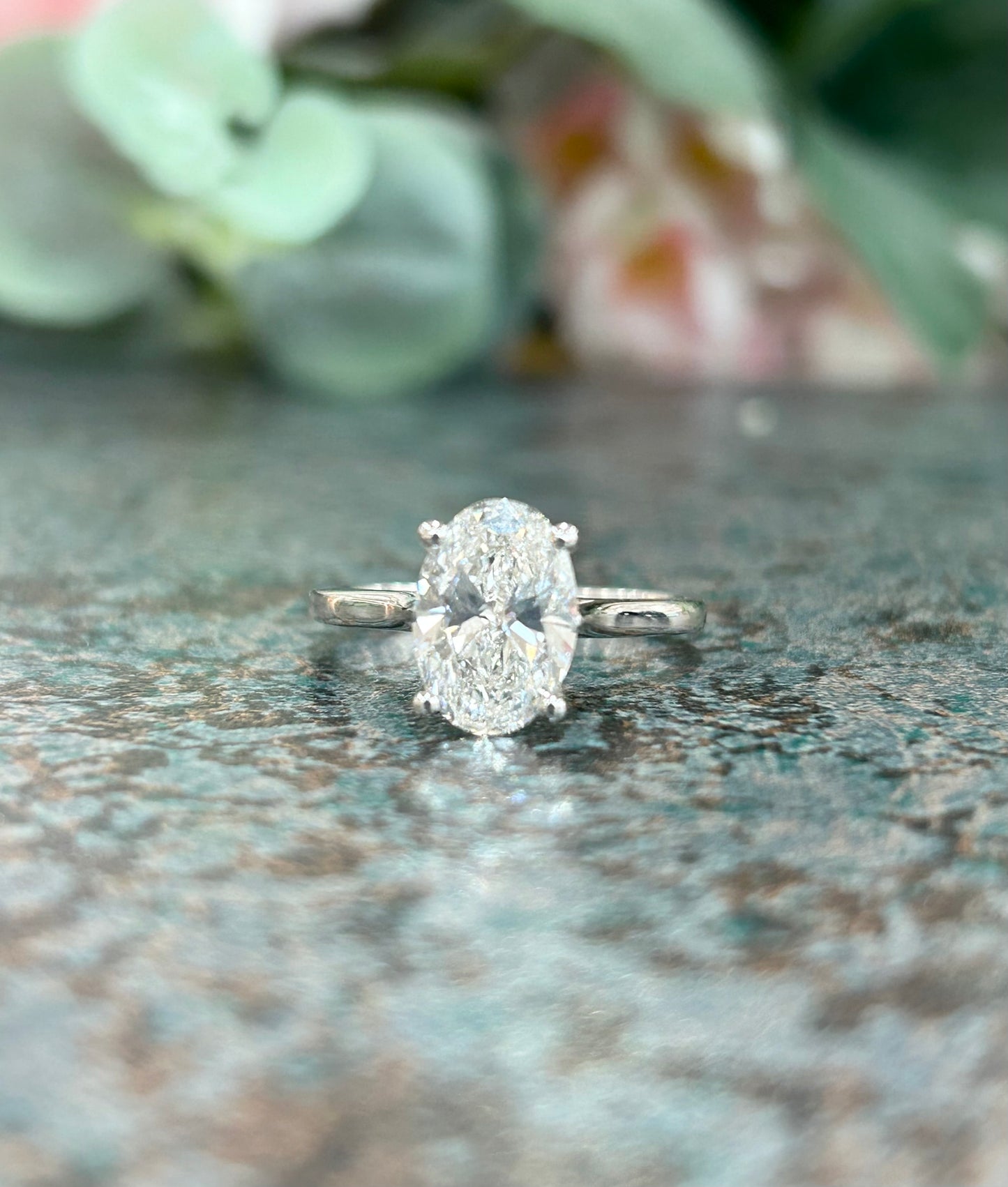 14KT W/G 2.03ct Oval Lab Grown Diamond Ring