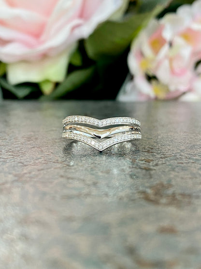 10KT .18ct Multi-Row Diamond Ring