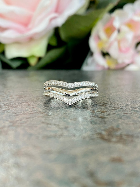 10KT .18ct Multi-Row Diamond Ring