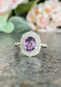 10KT .36ct Diamond and Amethyst Gemstone Ring