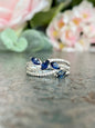 10KT .30ct Diamond and Blue Sapphire Gemstone Ring