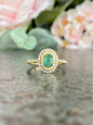 14KT .59ct Diamond and Emerald Gemstone Ring