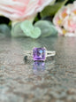 10KT .23ct Diamond and Amethyst Gemstone Ring