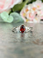 10KT .05ct Diamond and Garnet Gemstone Ring