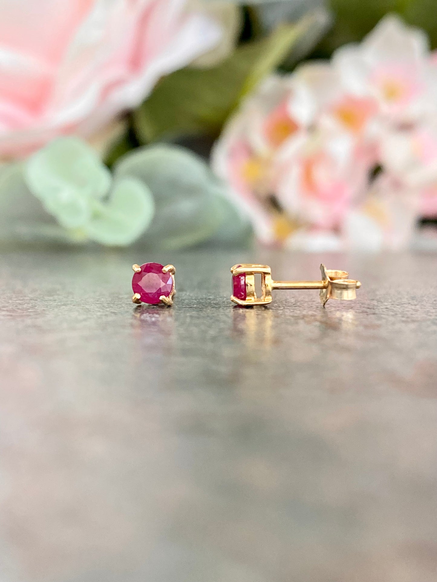 14KT Ruby Gemstone Earrings