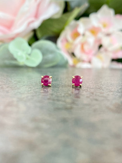 14KT Ruby Gemstone Earrings