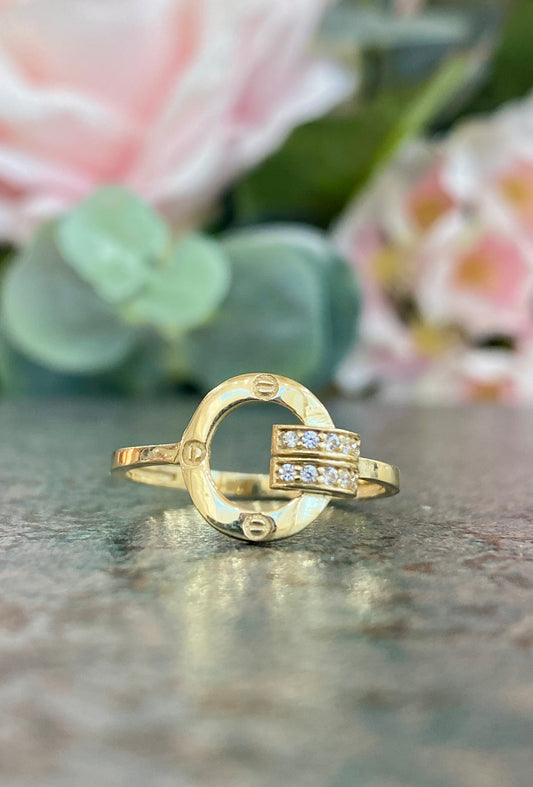 10KT Ladies Gold and CZ Ring