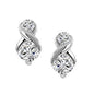 Silver Double CZ Infinity Earrings
