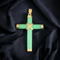 14KT Jade Cross Pendant
