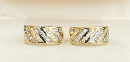 10KT CZ Hoop Earrings