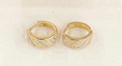 10KT CZ Hoop Earrings