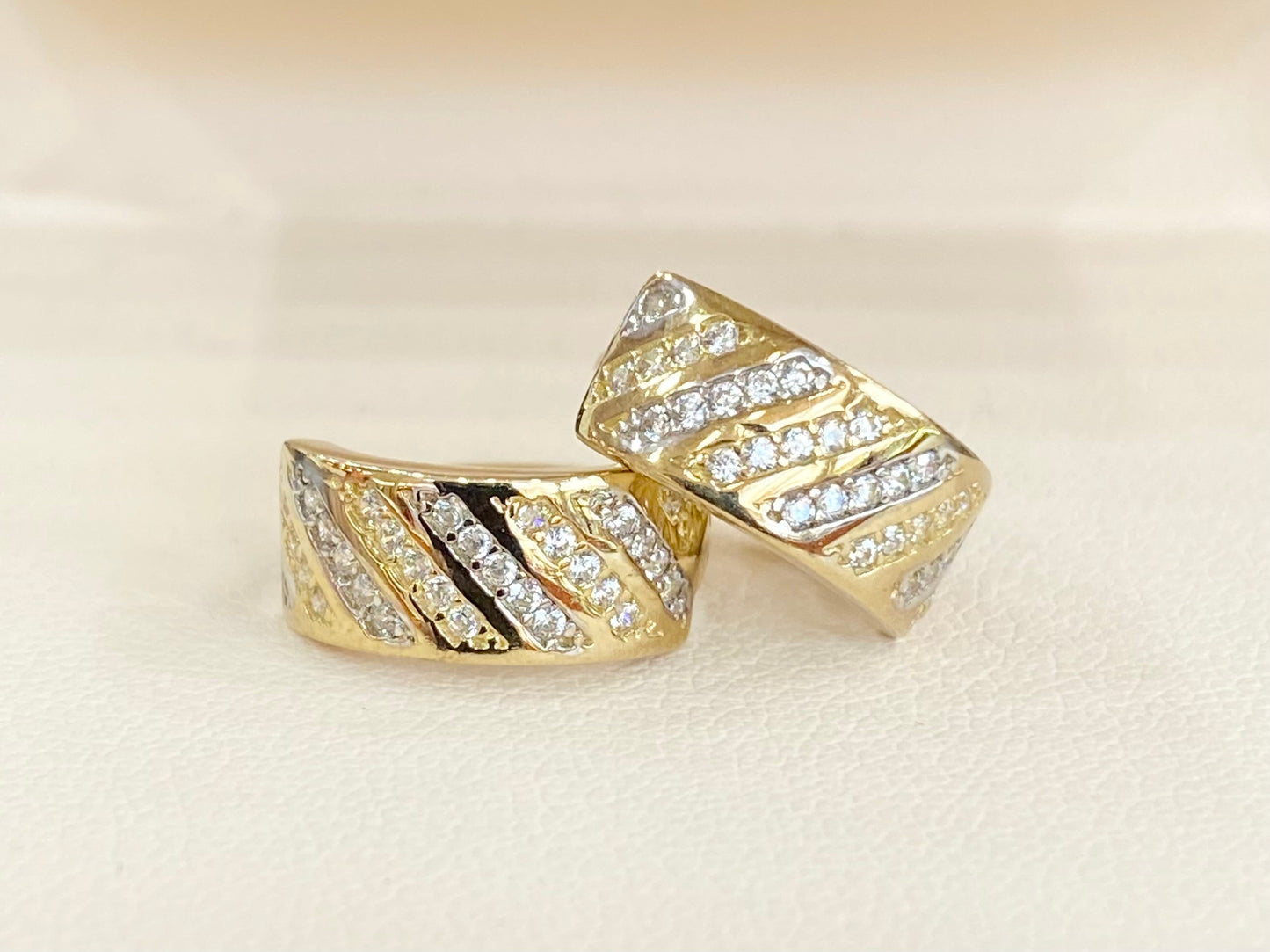 10KT CZ Hoop Earrings