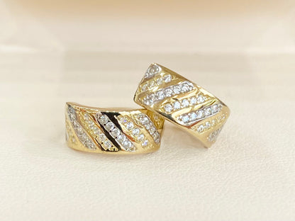 10KT CZ Hoop Earrings