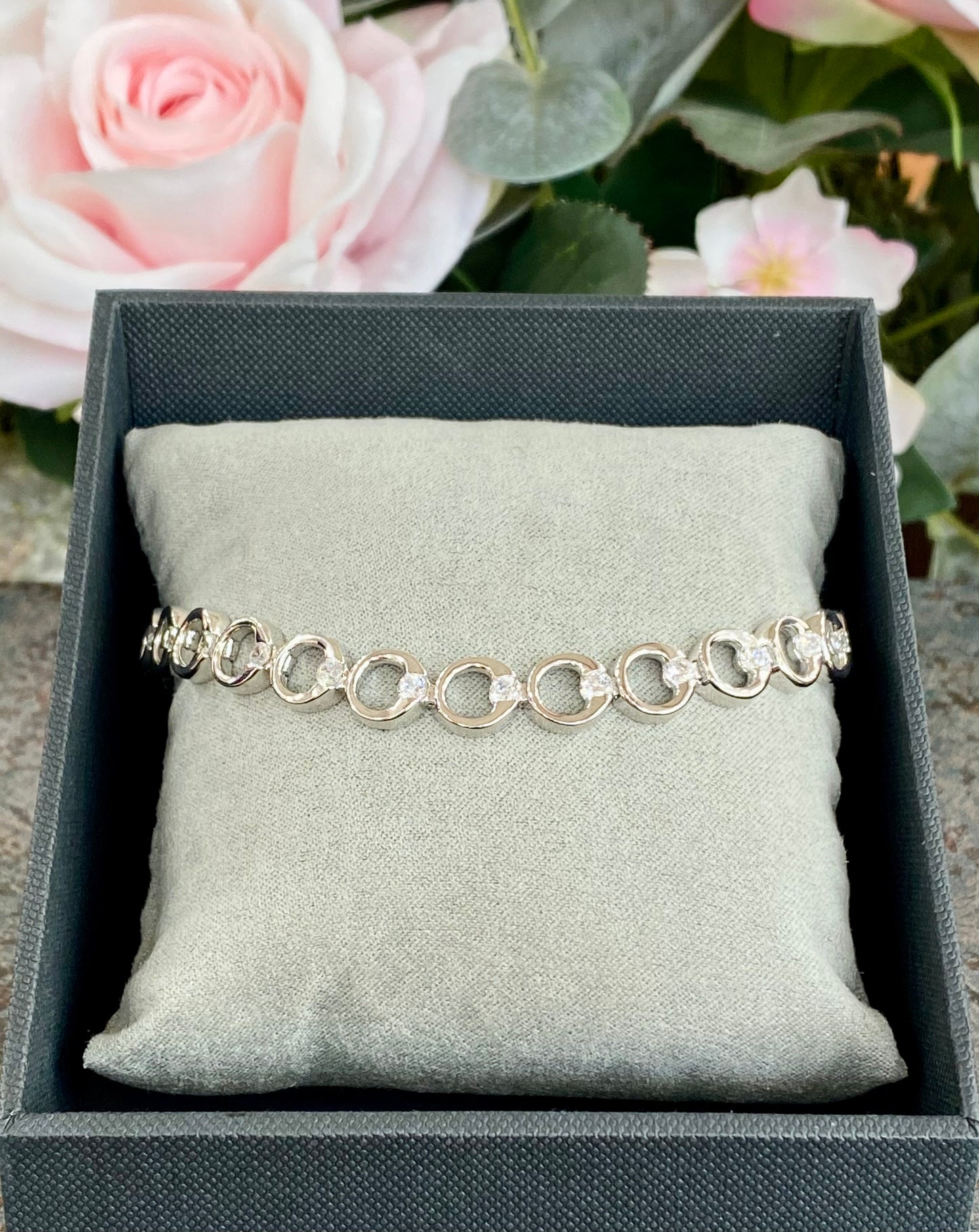 Silver Ladies CZ Bracelet