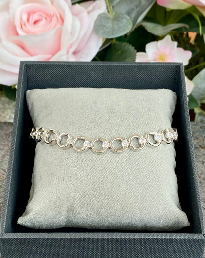Silver Ladies CZ Bracelet