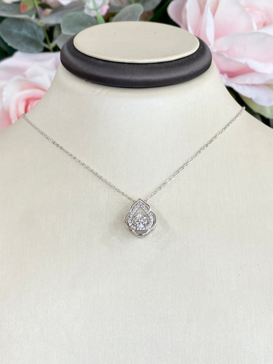 Silver Dancing CZ Necklace