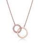 Silver Rose Gold Plated CZ Bond Necklace