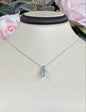10KT Blue Topaz and Diamond Heart Gemstone Necklace